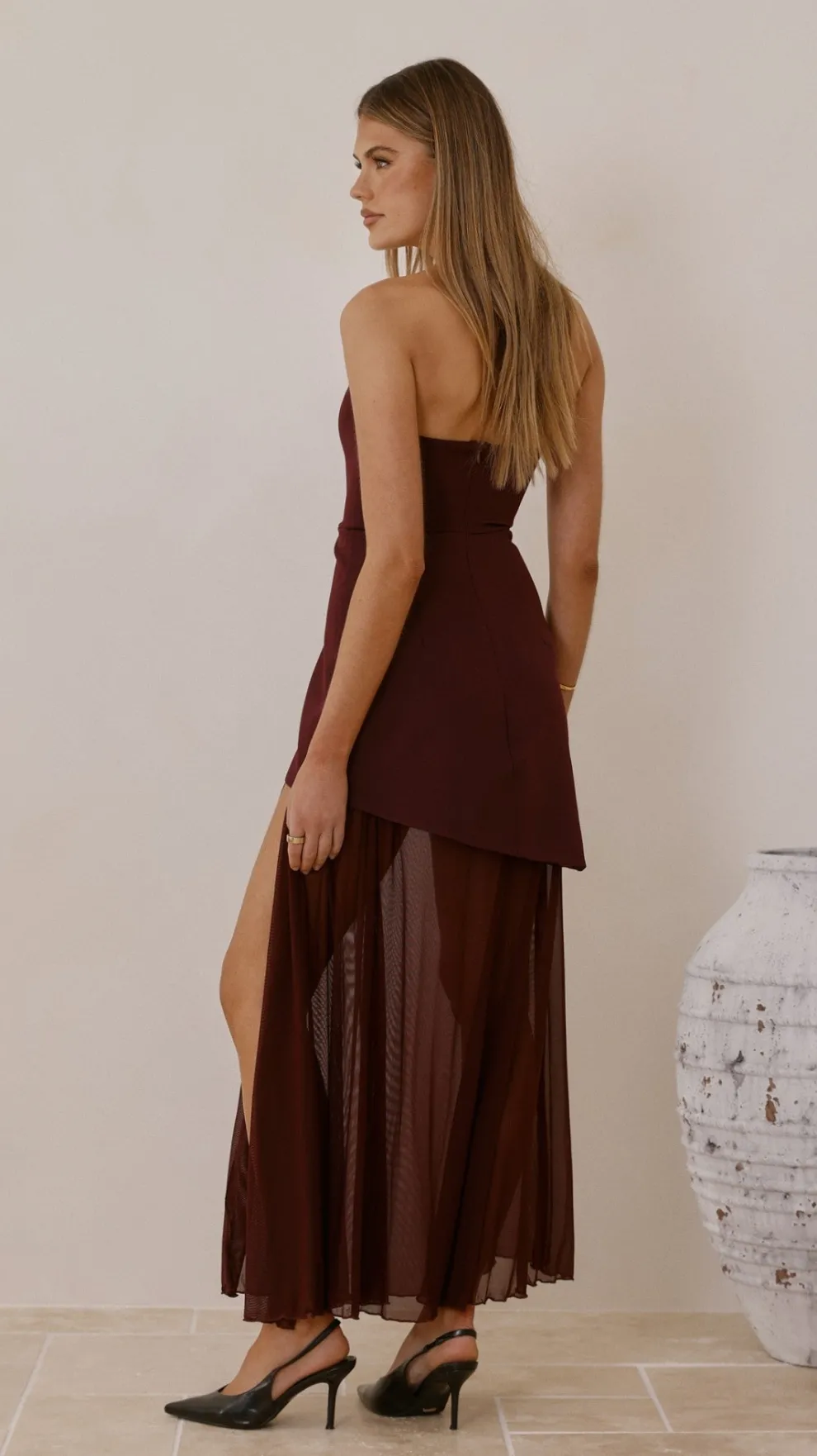 Fenella Asymmetrical Maxi Dress - Plum