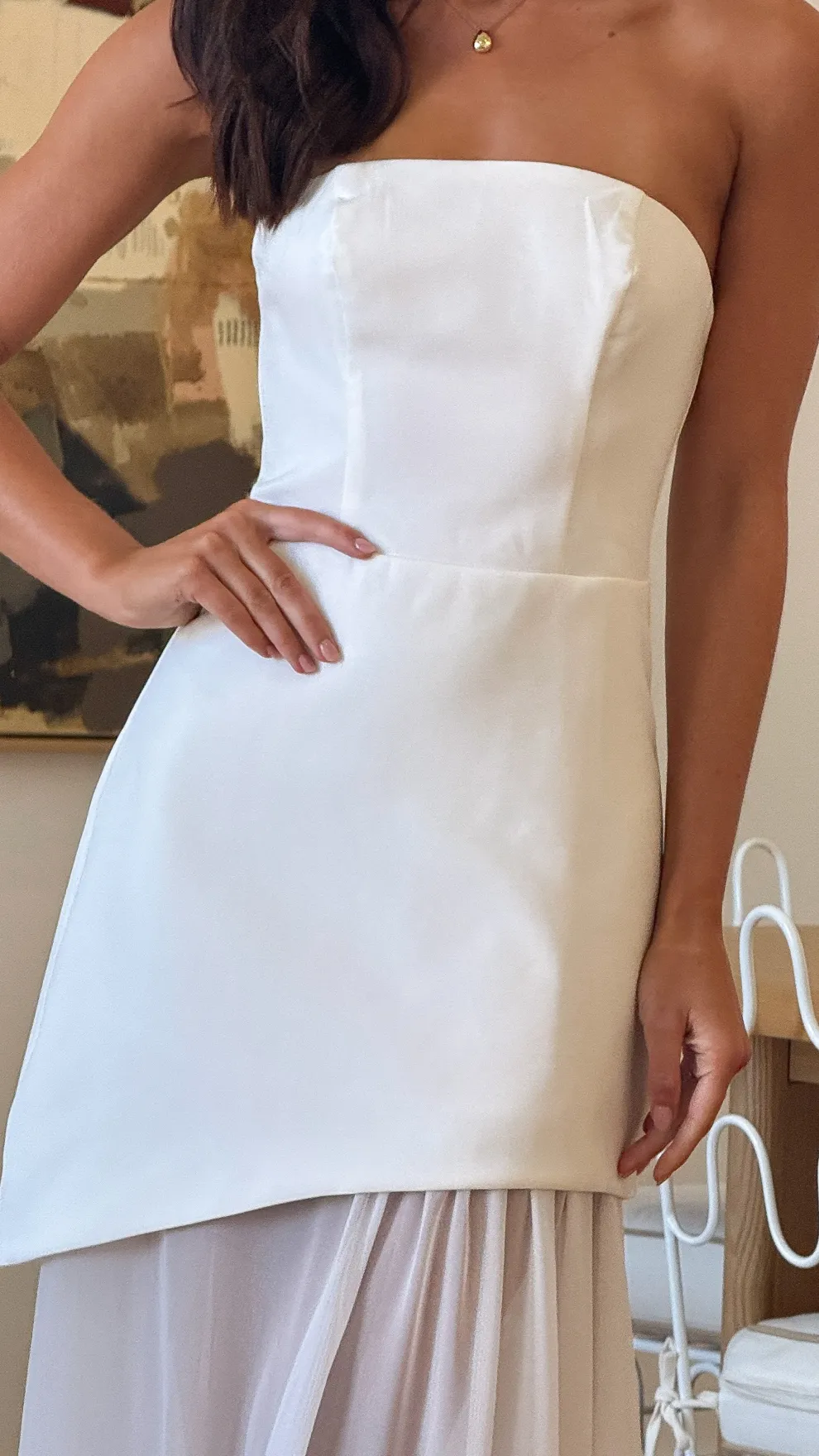 Fenella Asymmetrical Maxi Dress - White