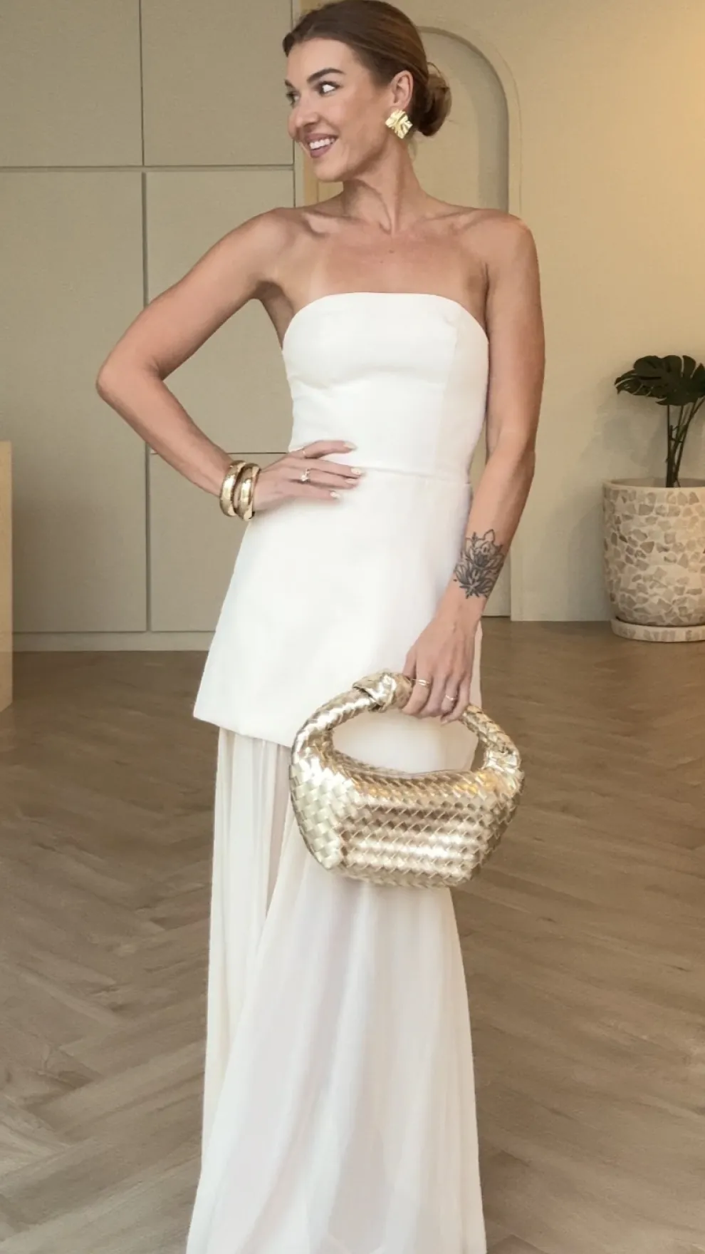 Fenella Asymmetrical Maxi Dress - White