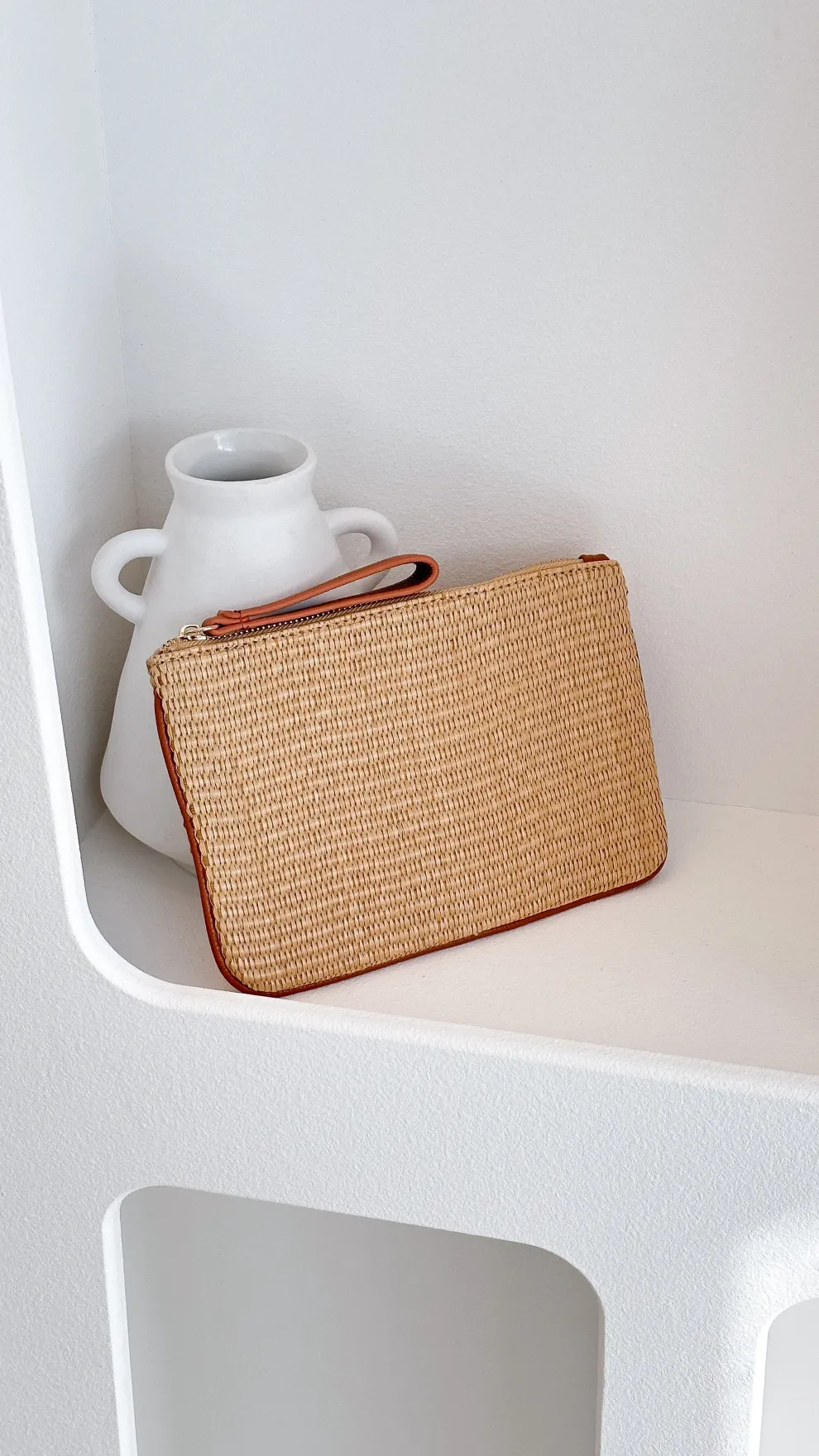 Francesca Weave Pouch - Natural/Tan