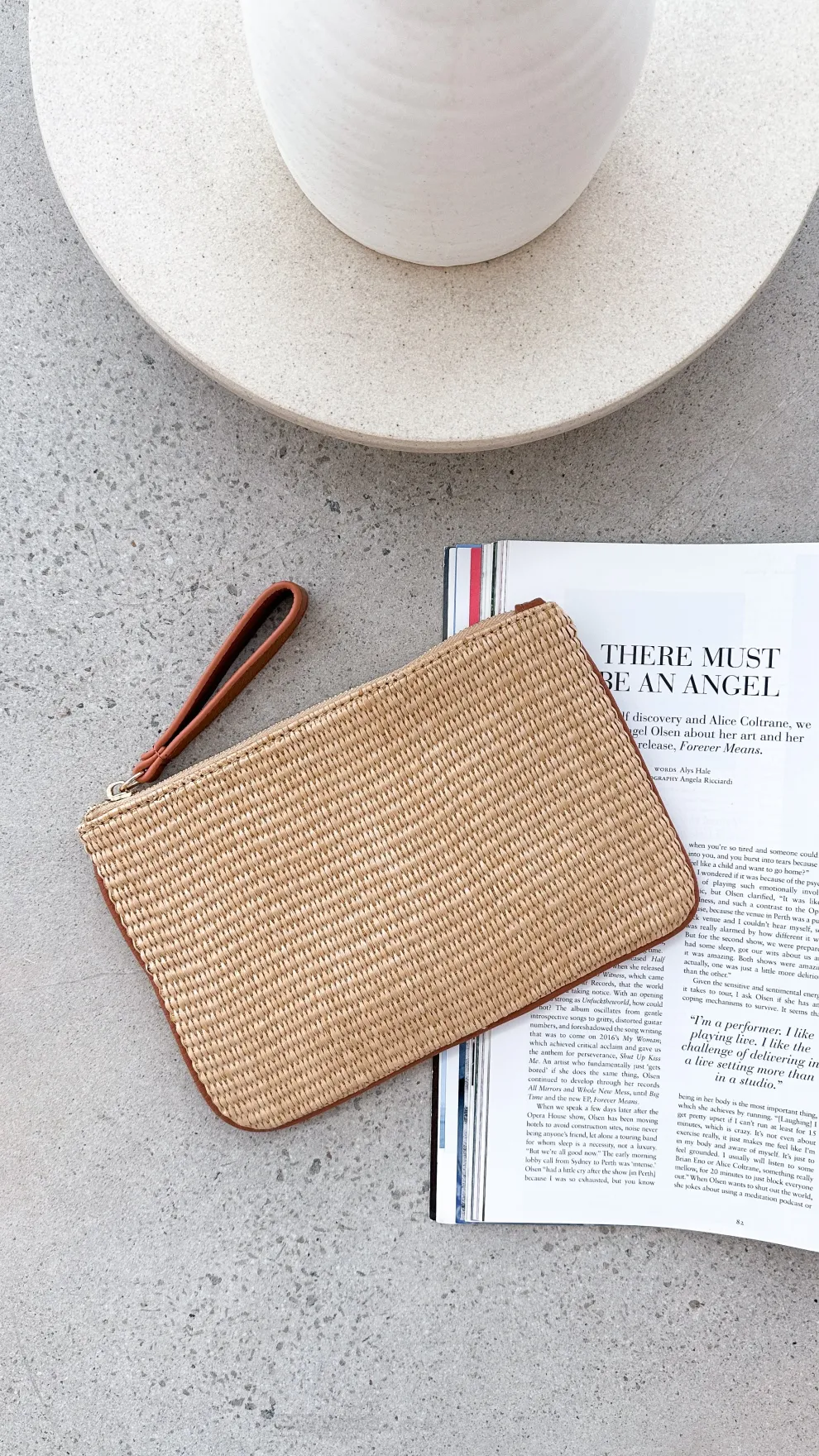 Francesca Weave Pouch - Natural/Tan