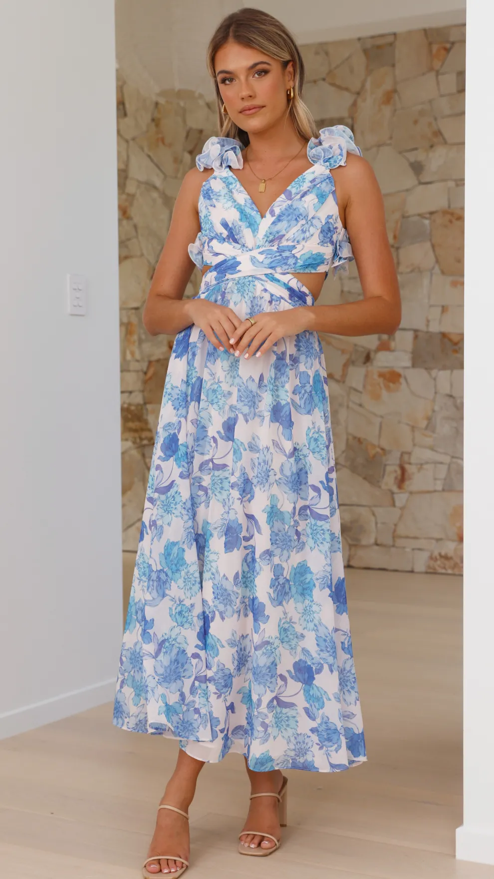 Galilhai Maxi Dress - Blue Floral