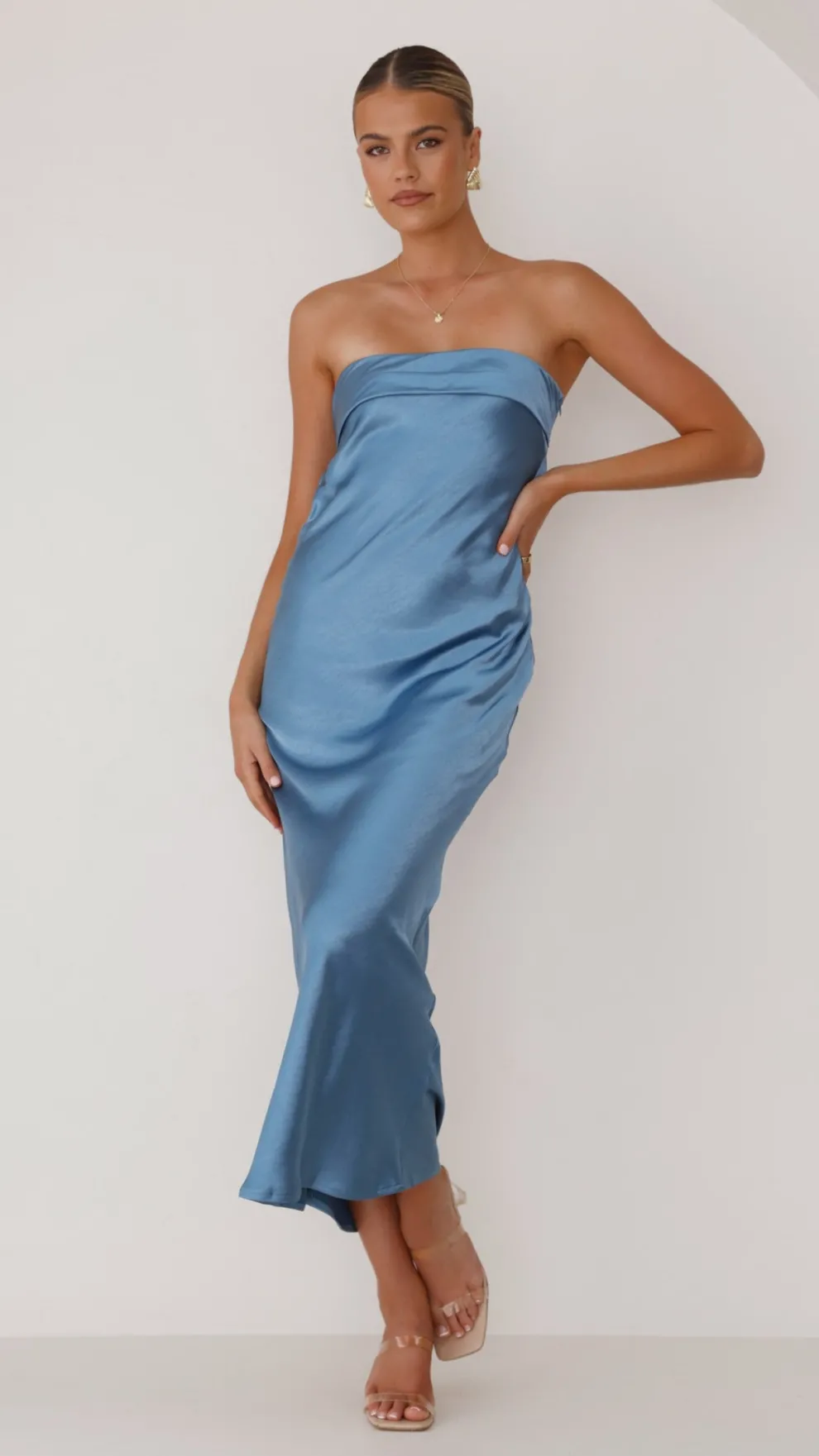 Gisele Maxi Dress - Steel Blue