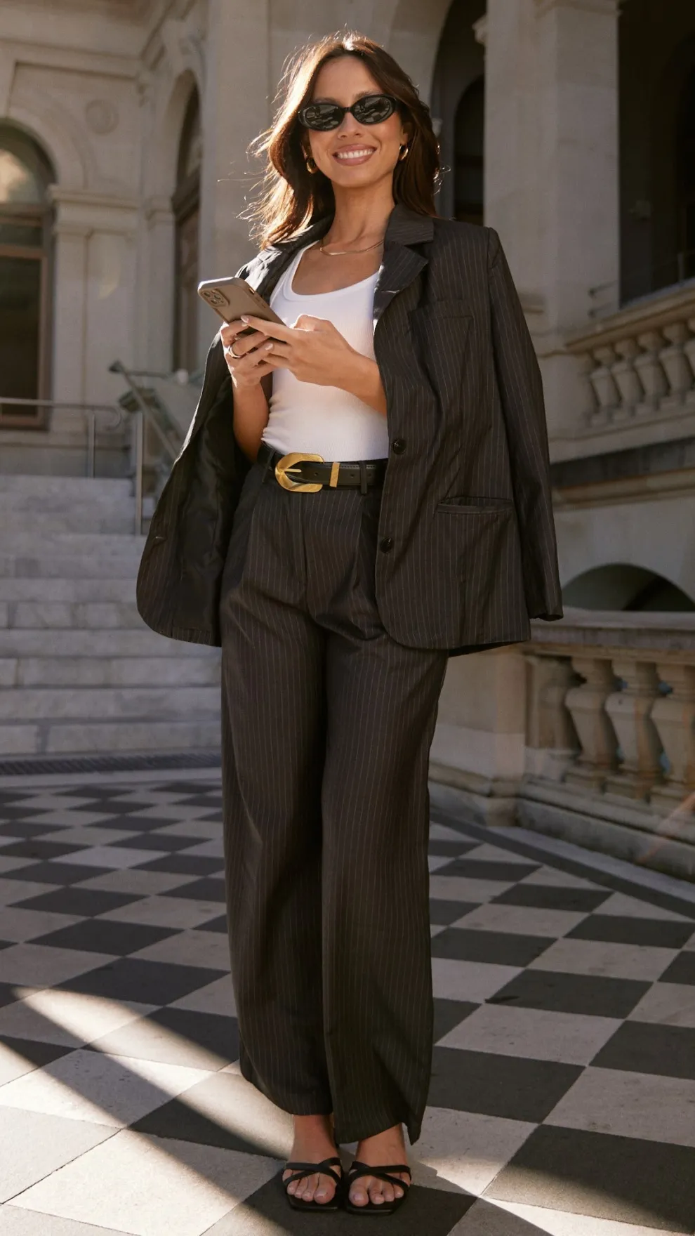 Hadrian Blazer - Charcoal Pinstripe