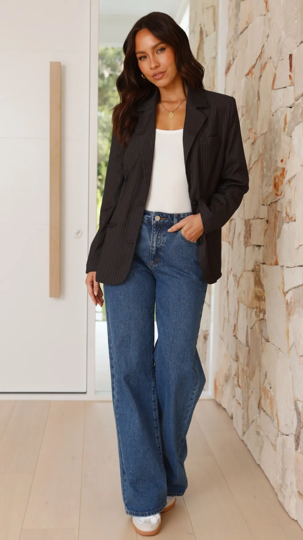 Hadrian Blazer - Charcoal Pinstripe