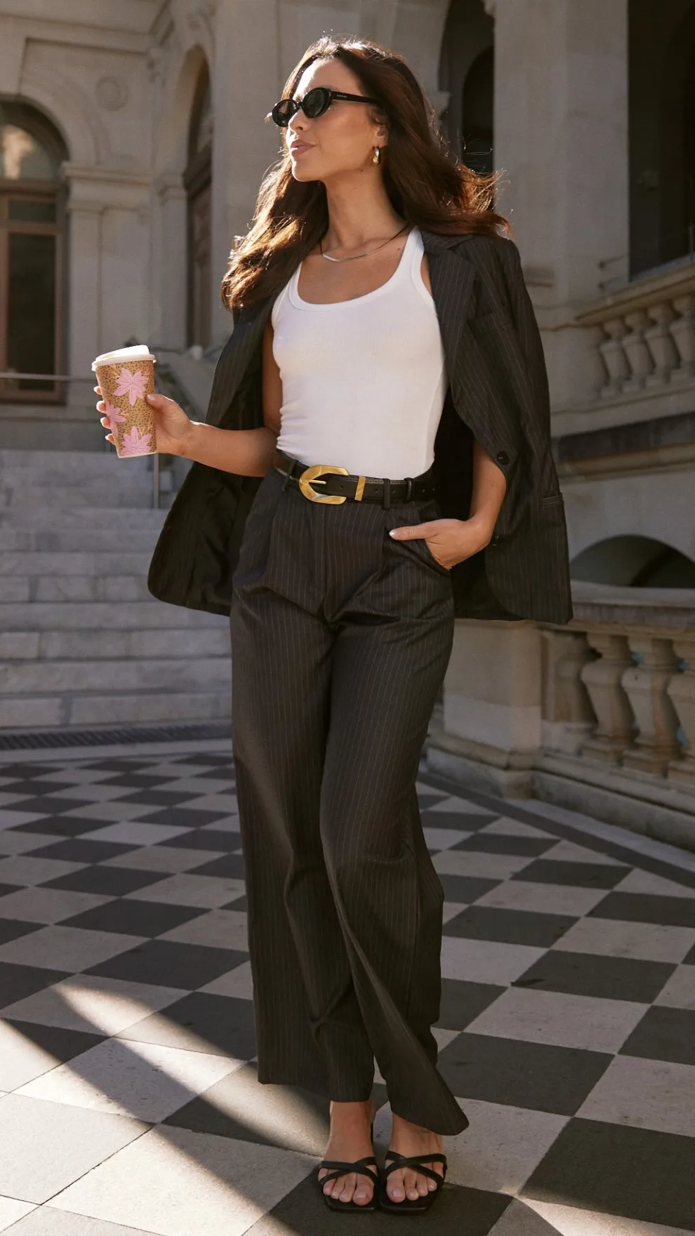 Hadrian Blazer - Charcoal Pinstripe