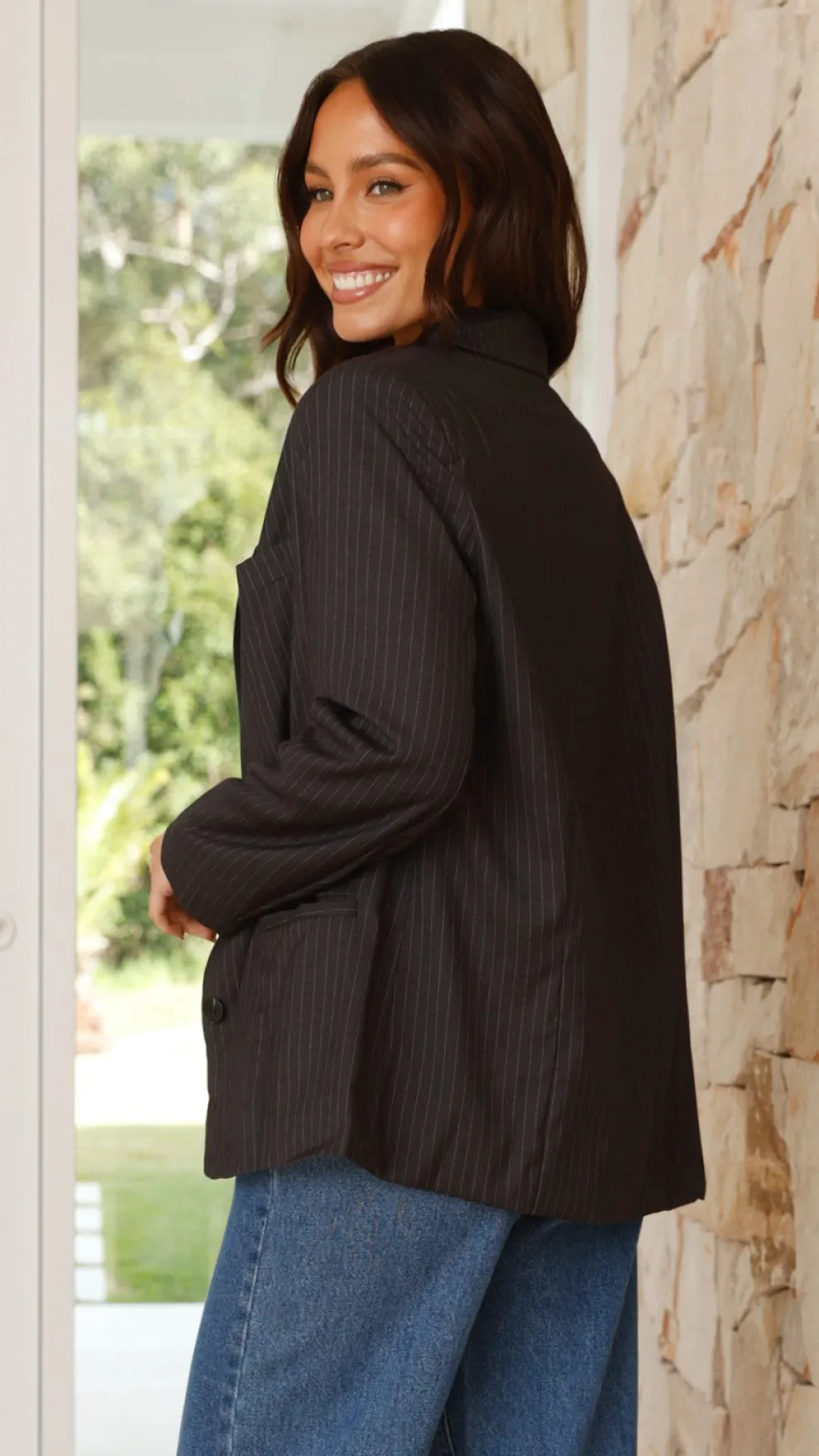 Hadrian Blazer - Charcoal Pinstripe