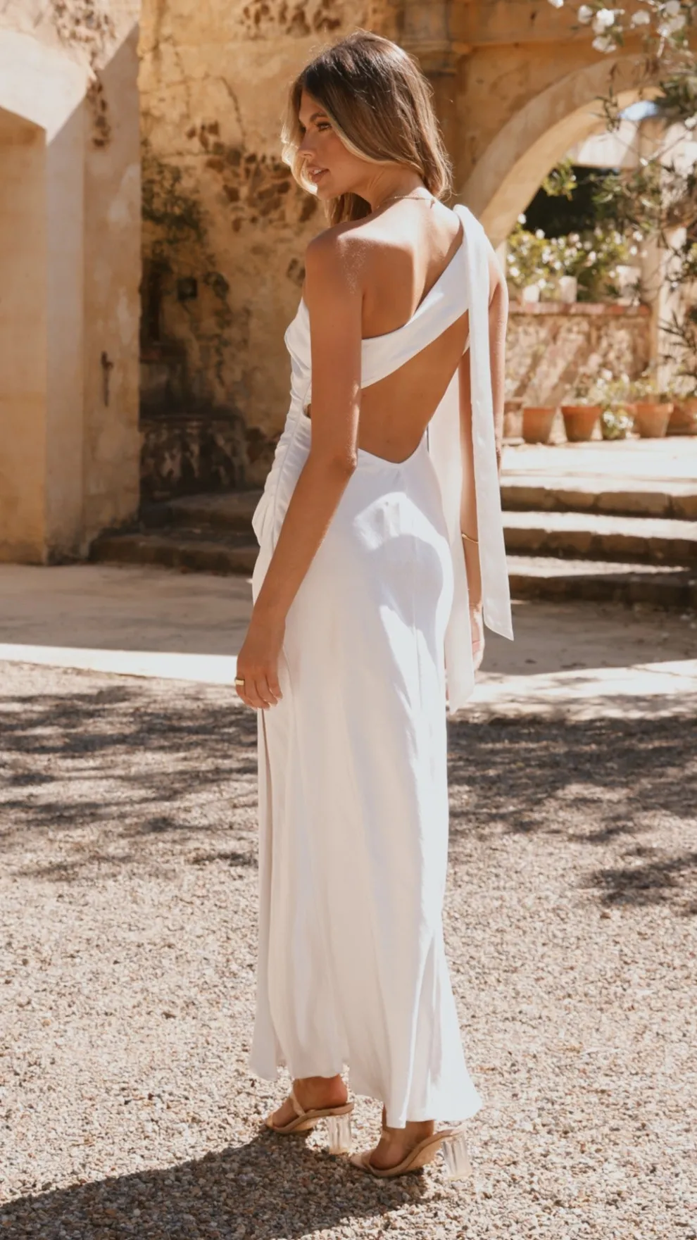 Halle One Shoulder Maxi Dress - Ivory