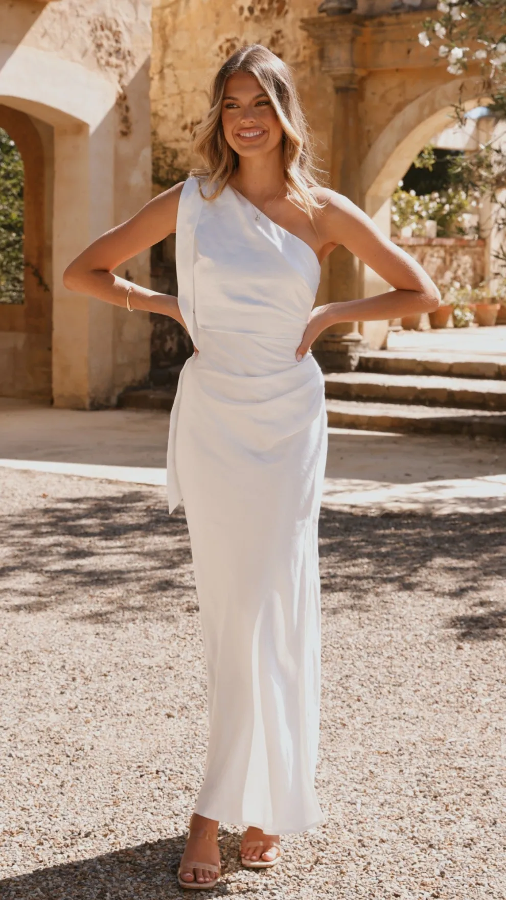 Halle One Shoulder Maxi Dress - Ivory