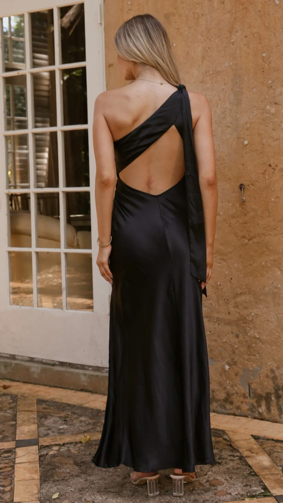 Halle One Shoulder Maxi Dress - Black