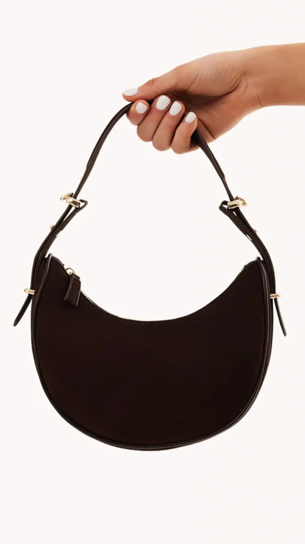 Halo Shoulder Bag - Chocolate Suede
