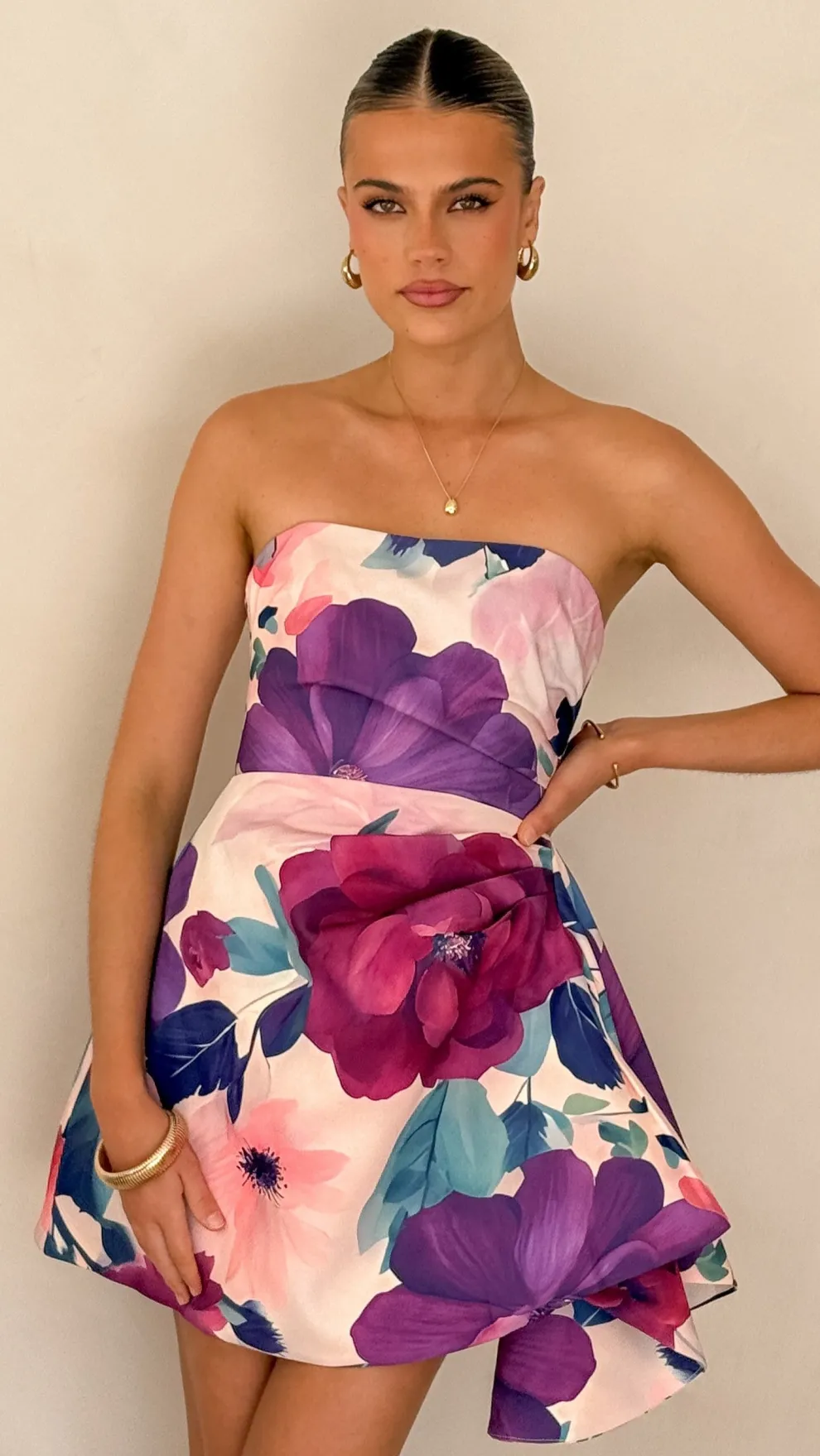 Hanae Mini Dress - Violet Floral