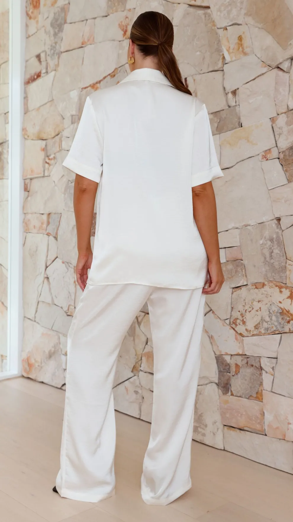 Imogen Button Pants - Cream