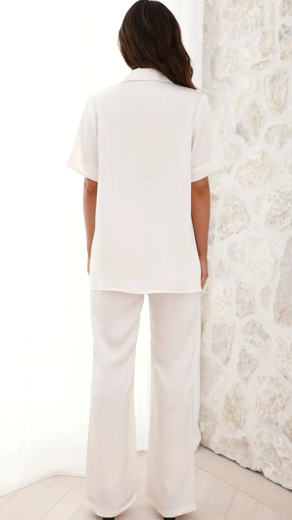 Imogen Button Pants - Cream