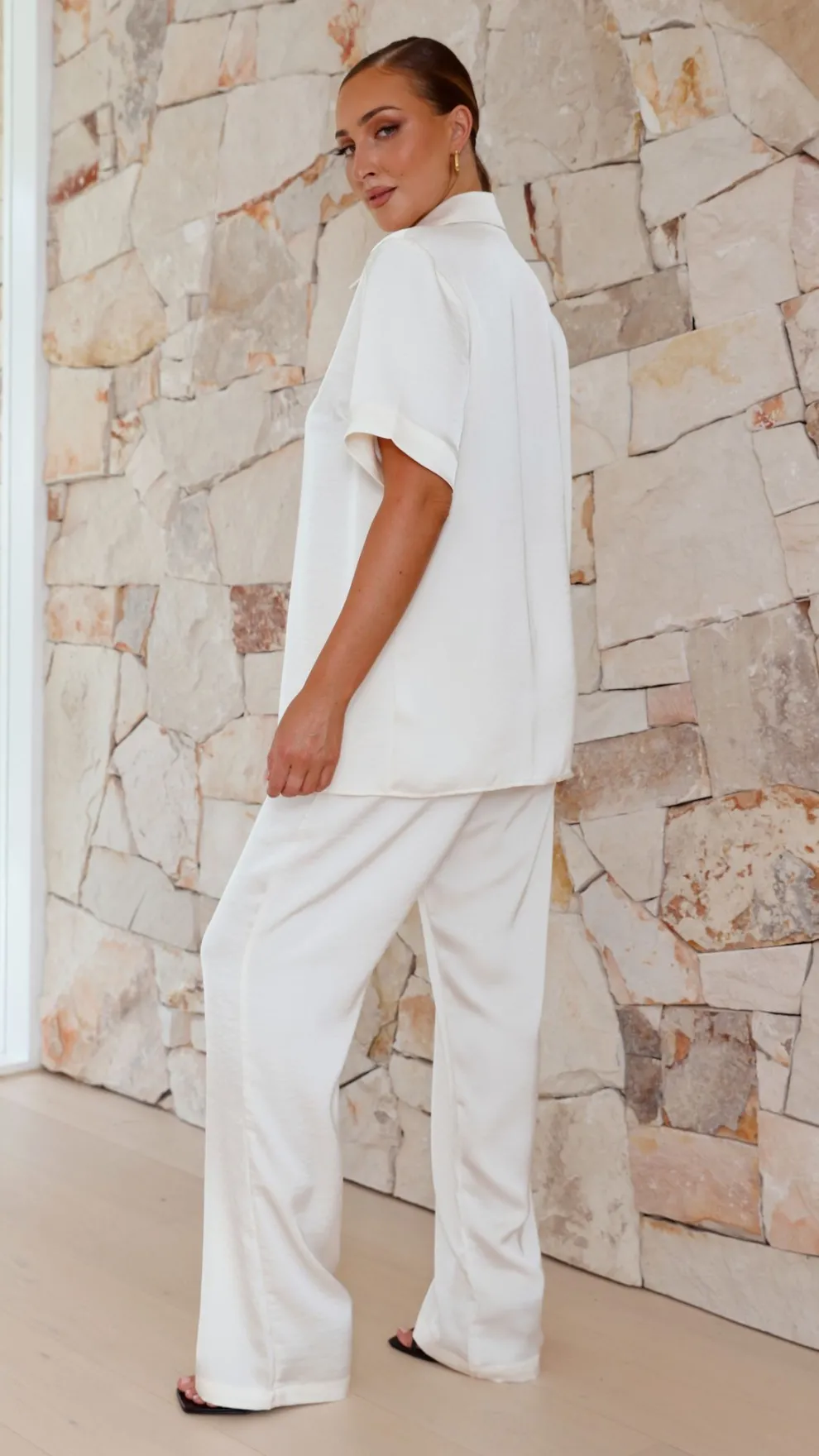 Imogen Button Pants - Cream