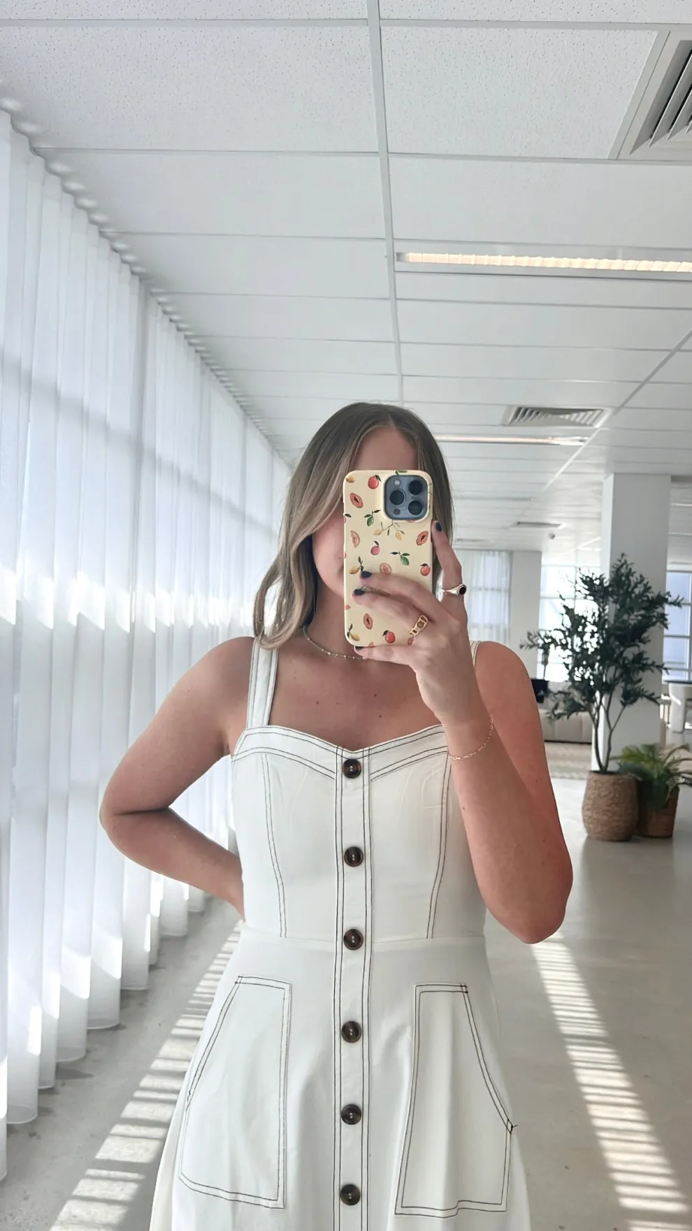 Indigo Midi Dress - White Denim