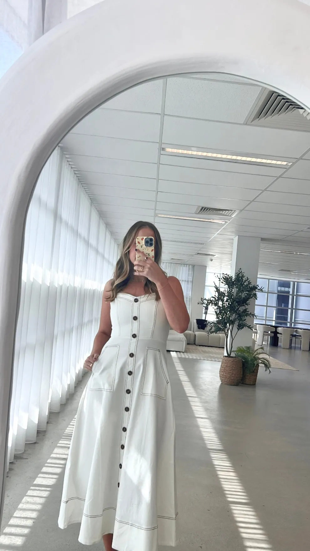 Indigo Midi Dress - White Denim