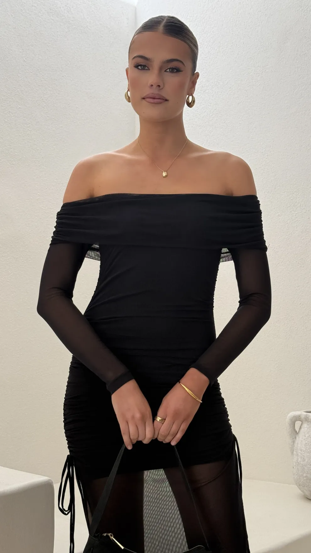 Isadora Off Shoulder Maxi Dress - Black