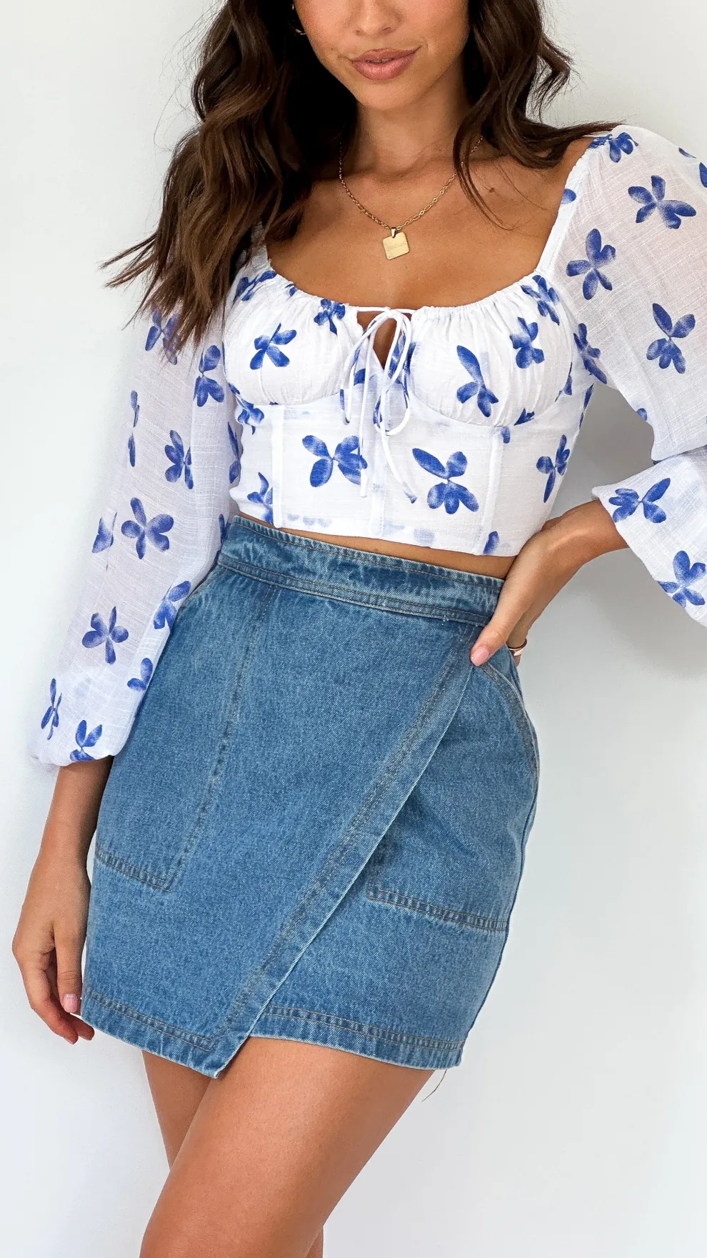 Jamaya Mini Skirt - Blue Denim