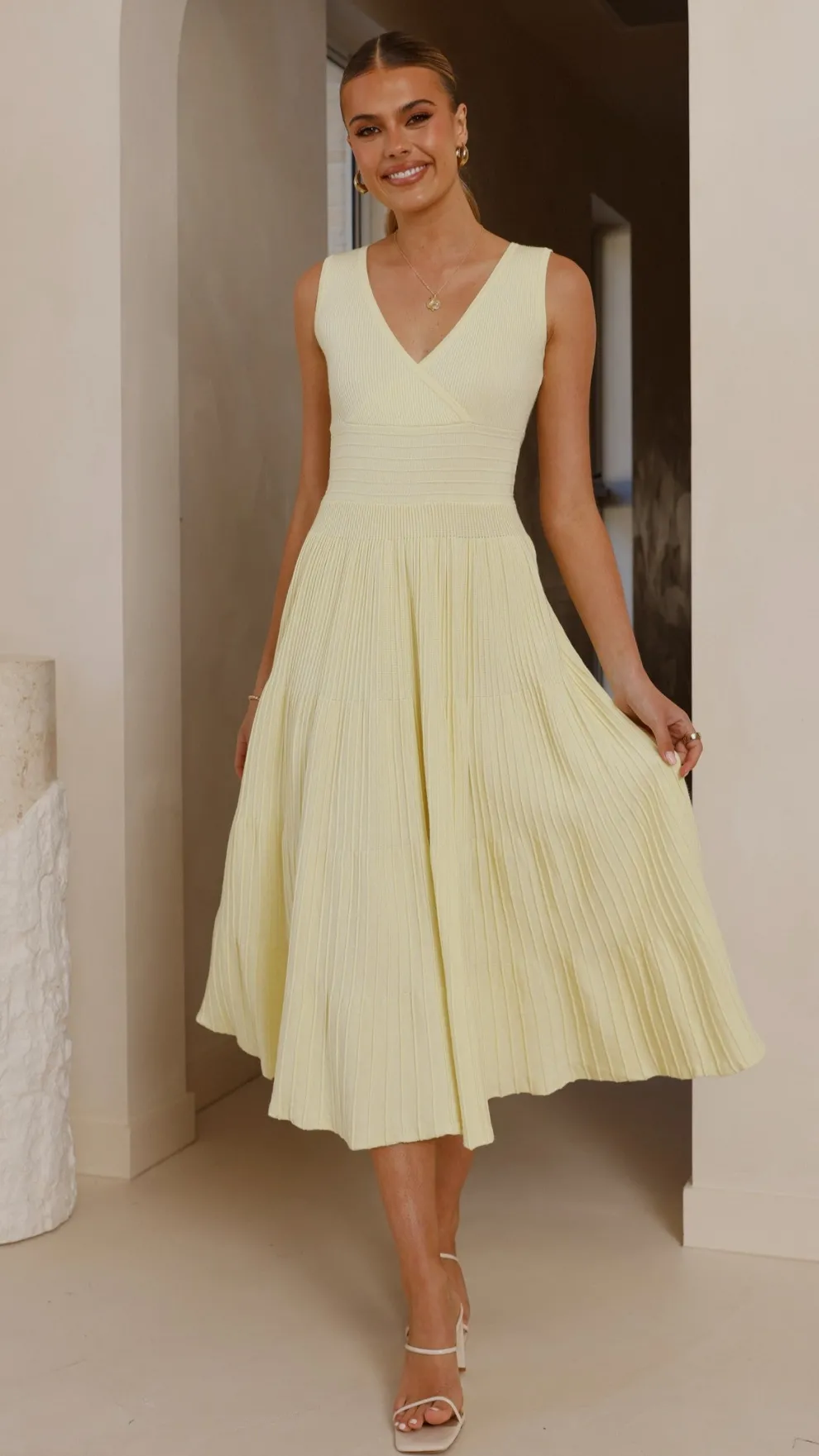 Jayde Knit Dress - Yellow