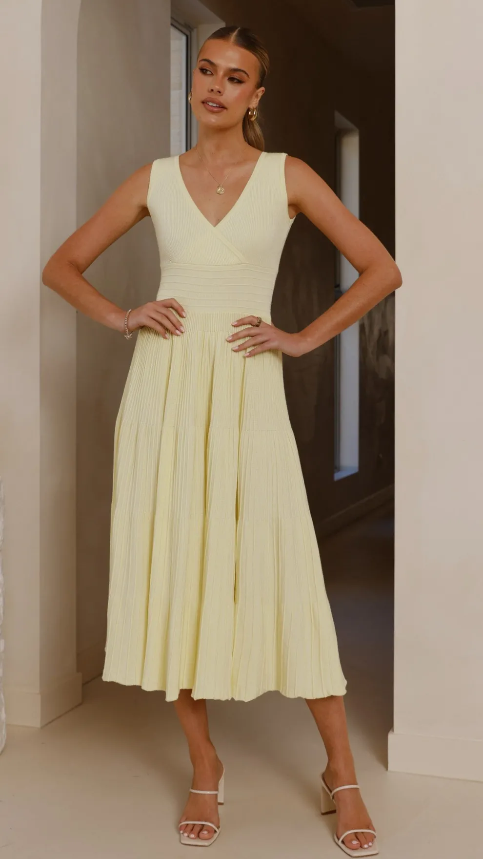 Jayde Knit Dress - Yellow