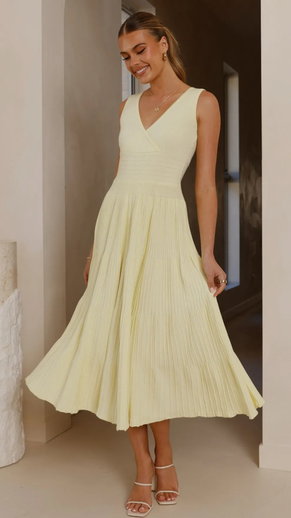 Jayde Knit Dress - Yellow