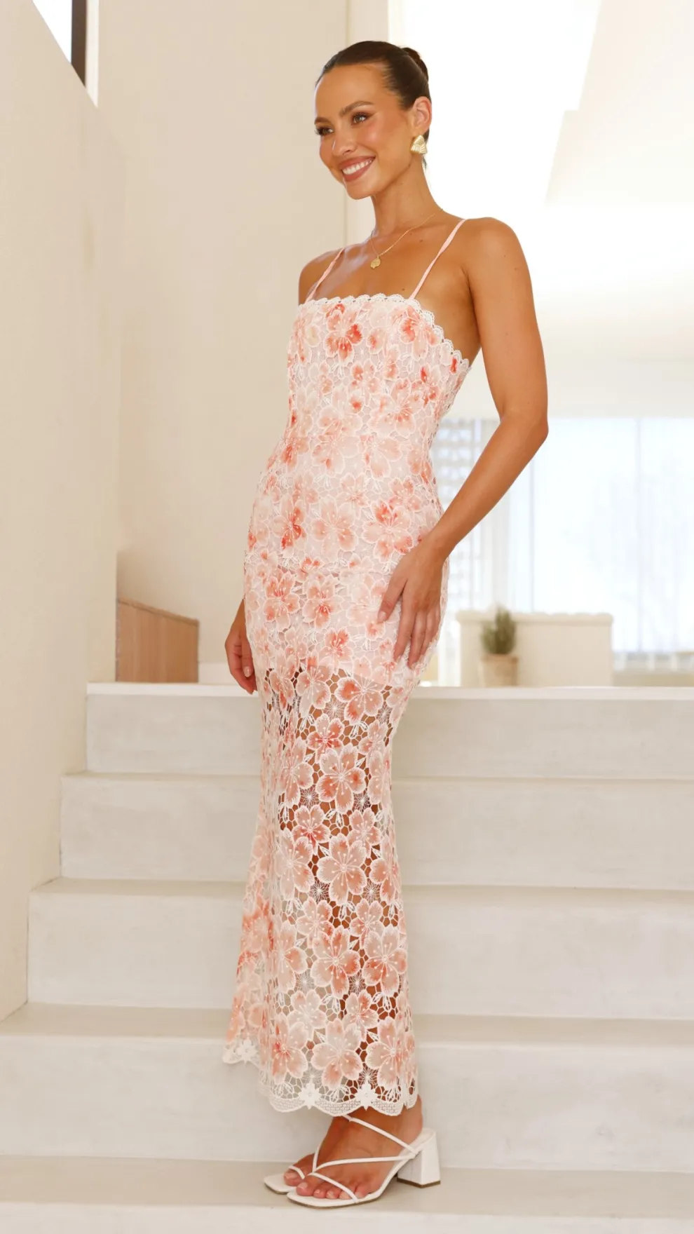 Kalista Maxi Dress - Orange Floral