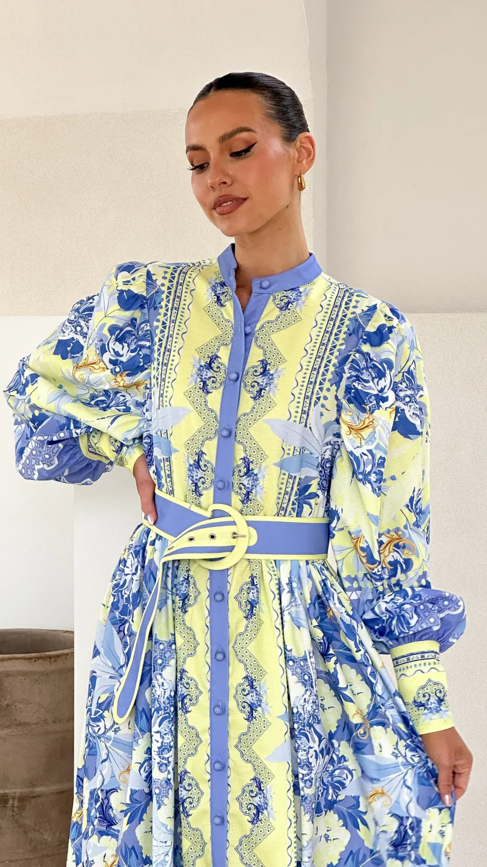 Kalliope Maxi Dress - Blue/Yellow