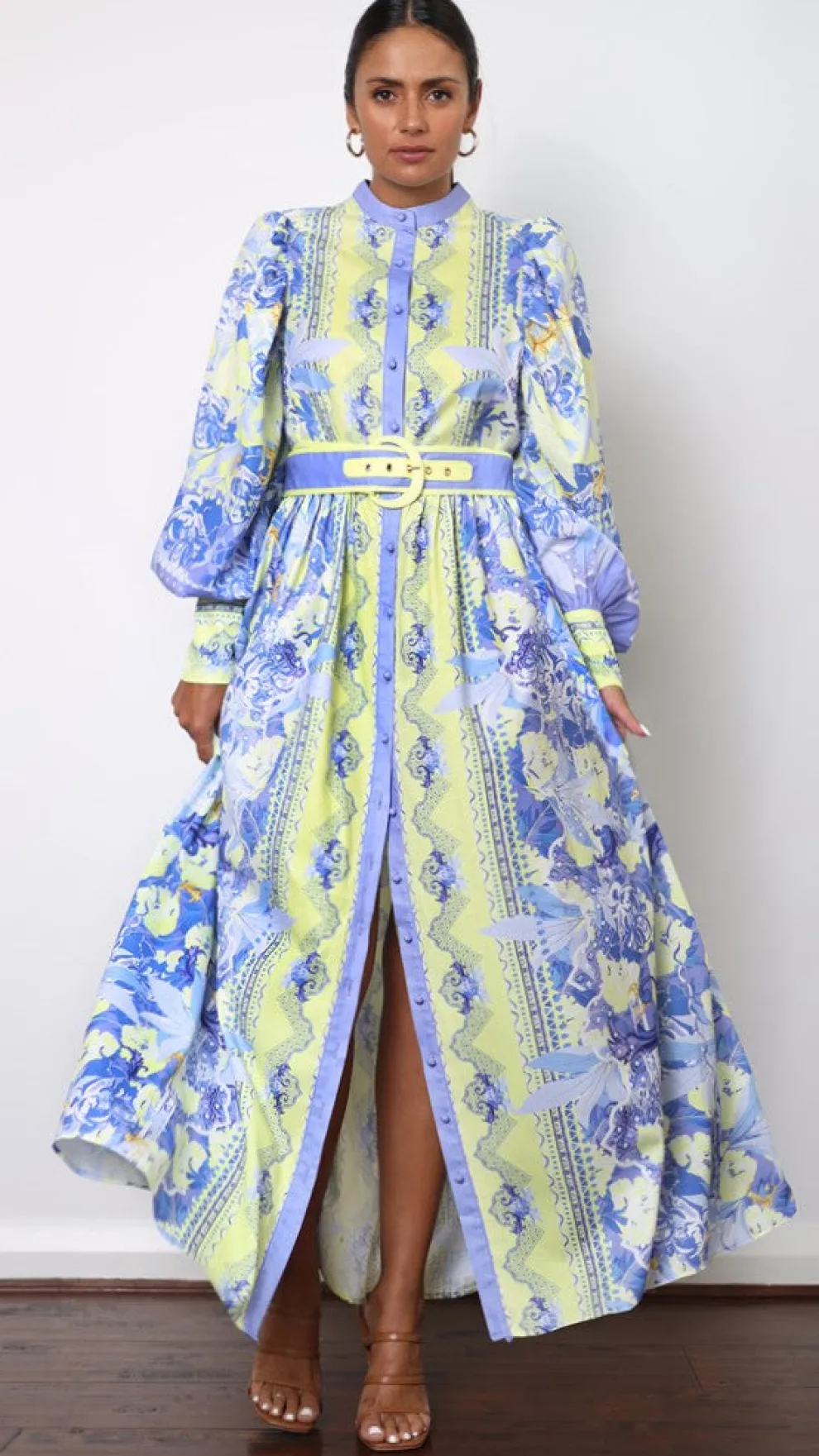 Kalliope Maxi Dress - Blue/Yellow