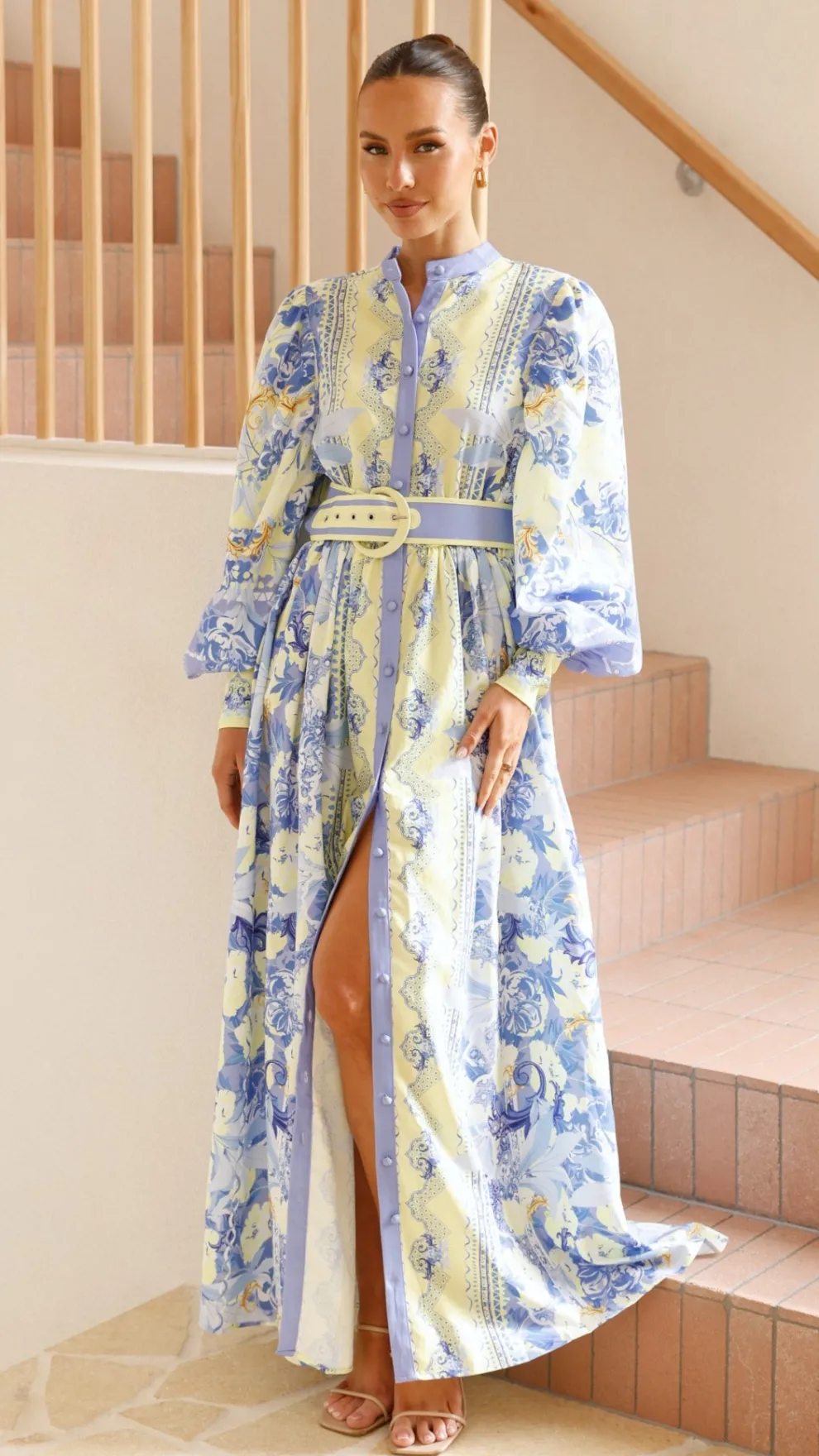 Kalliope Maxi Dress - Blue/Yellow