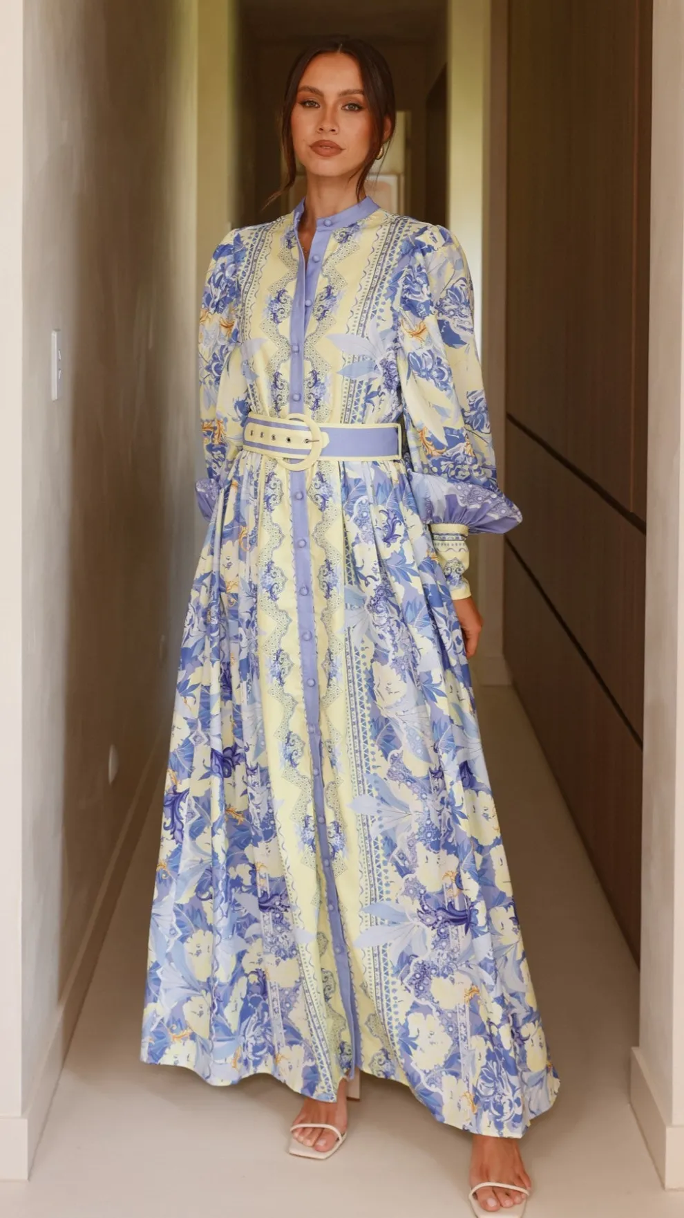 Kalliope Maxi Dress - Blue/Yellow