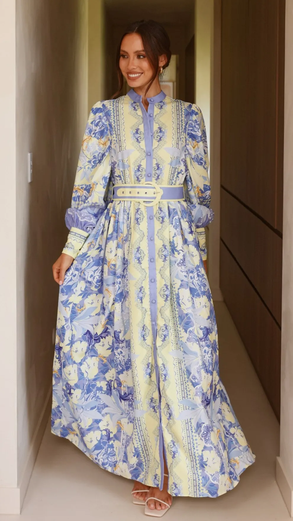 Kalliope Maxi Dress - Blue/Yellow