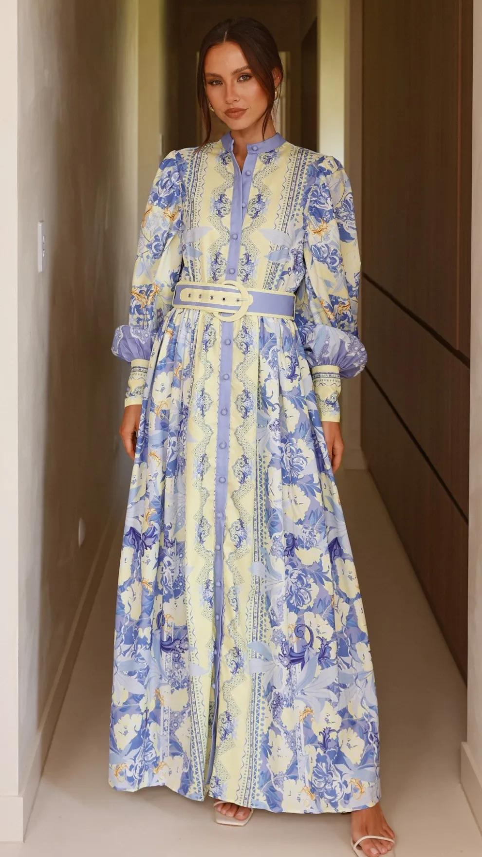 Kalliope Maxi Dress - Blue/Yellow