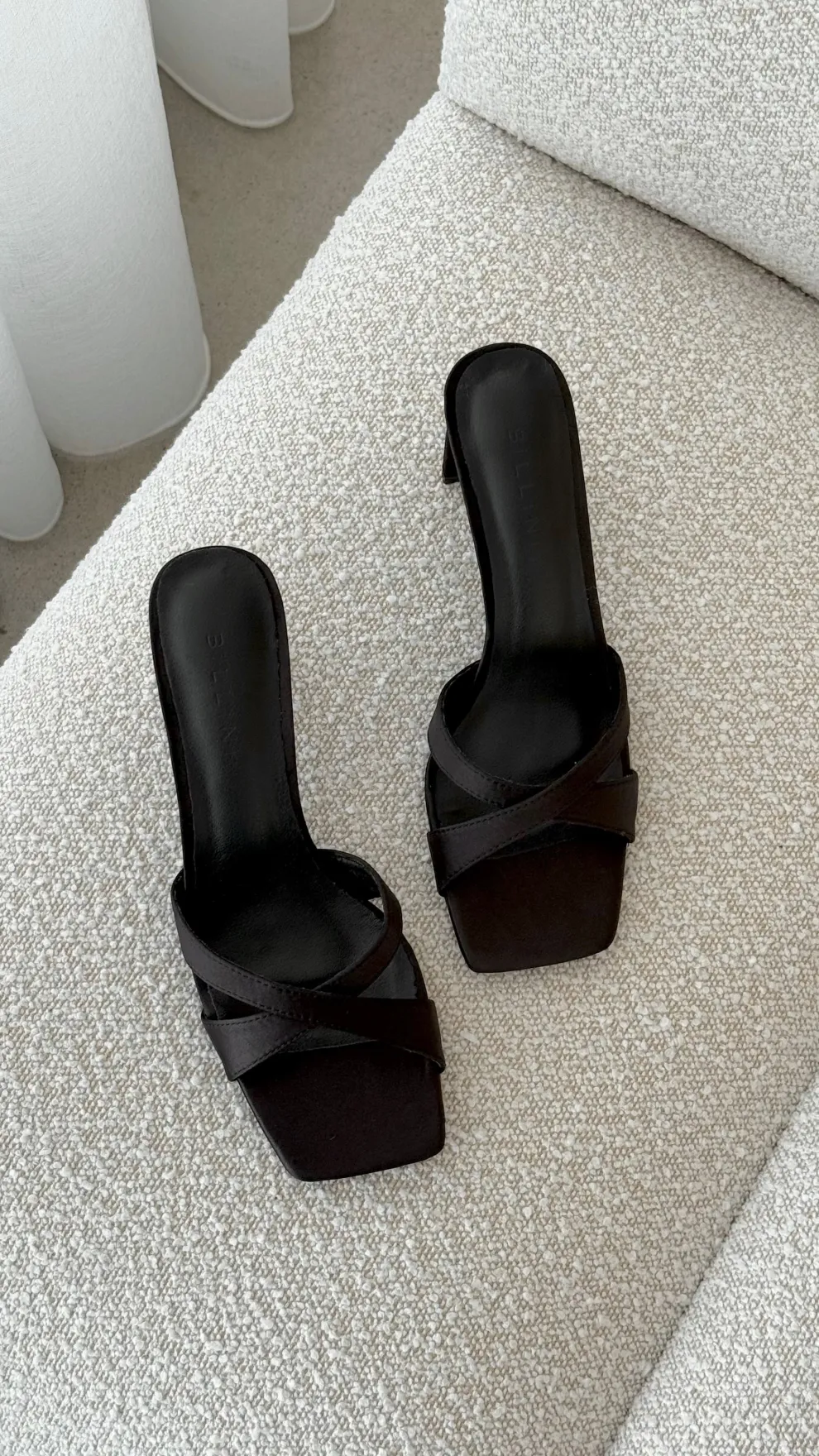 Kelsie Heels - Black Satin