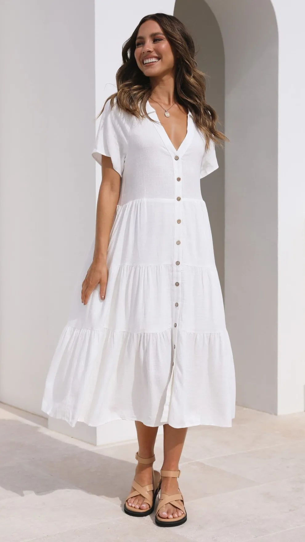 Kimberly Midi Dress - White