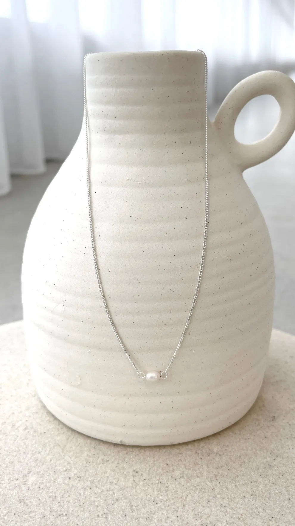 Kimmy Necklace - Silver/Pearl