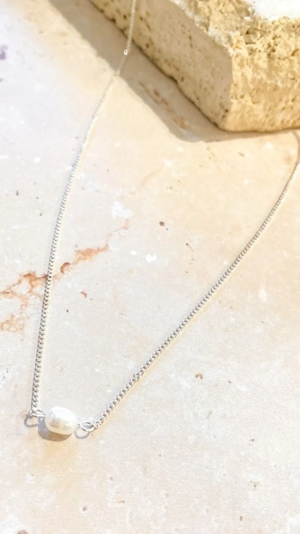 Kimmy Necklace - Silver/Pearl