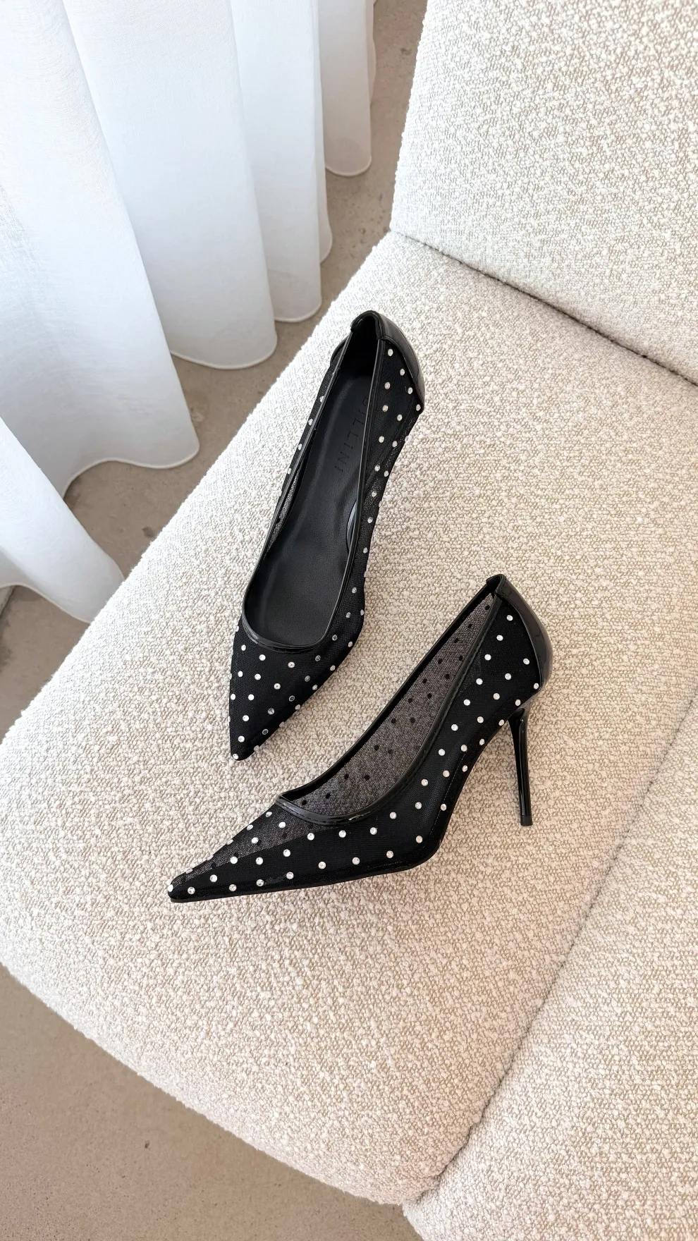 Lee Heels - Black Mesh Diamante