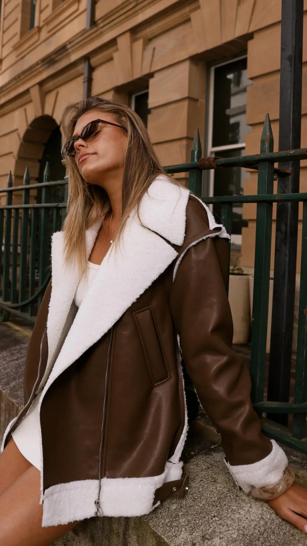 London Oversized Biker - Brown