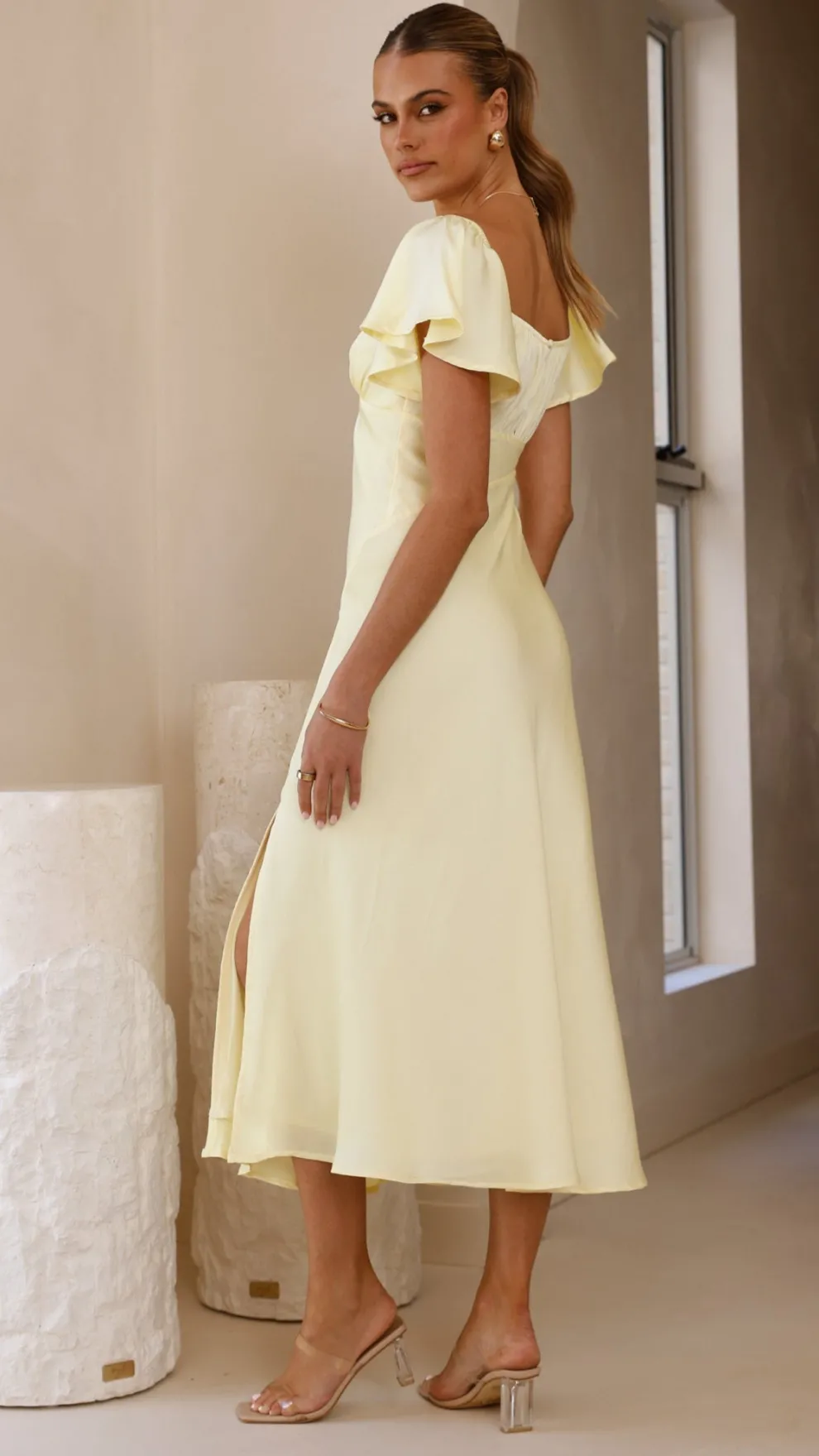 Louisa Midi Dress - Yellow