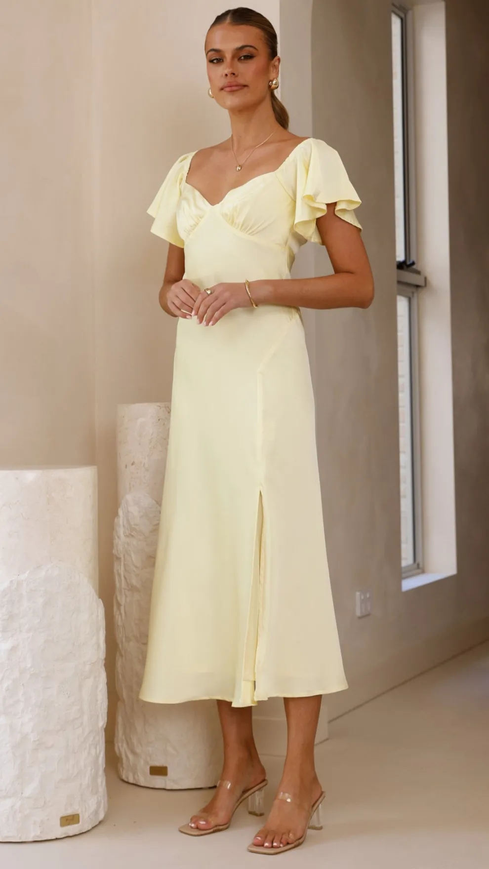 Louisa Midi Dress - Yellow