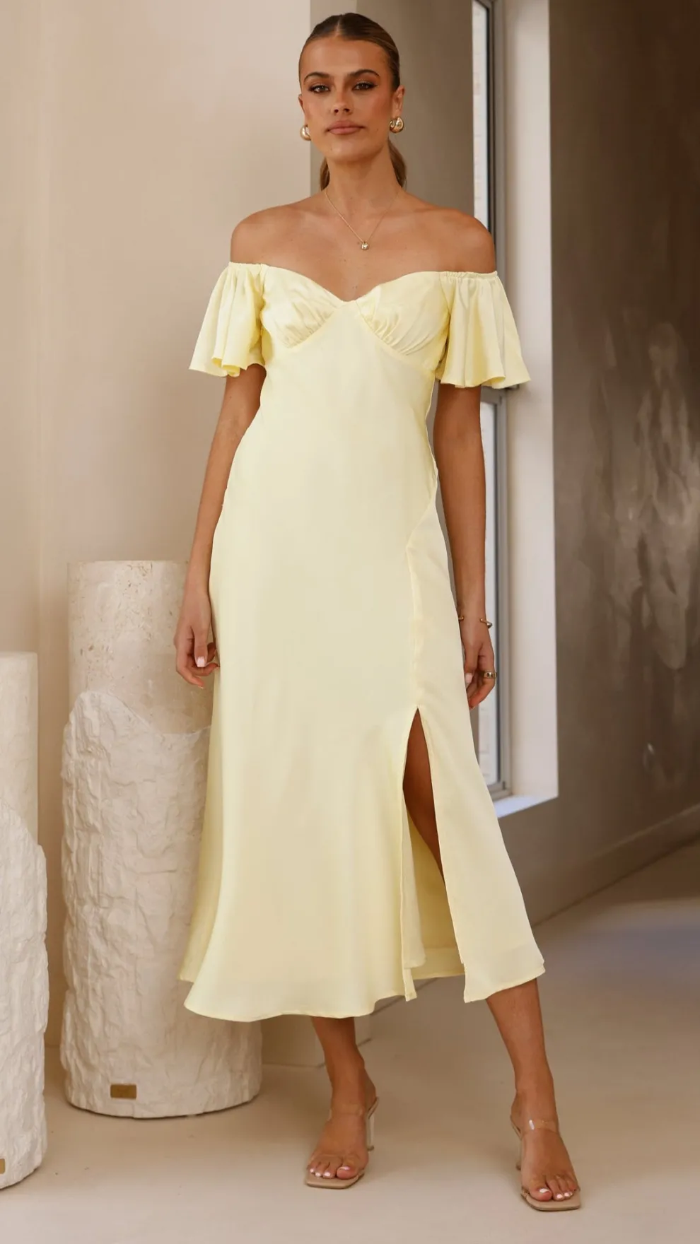 Louisa Midi Dress - Yellow