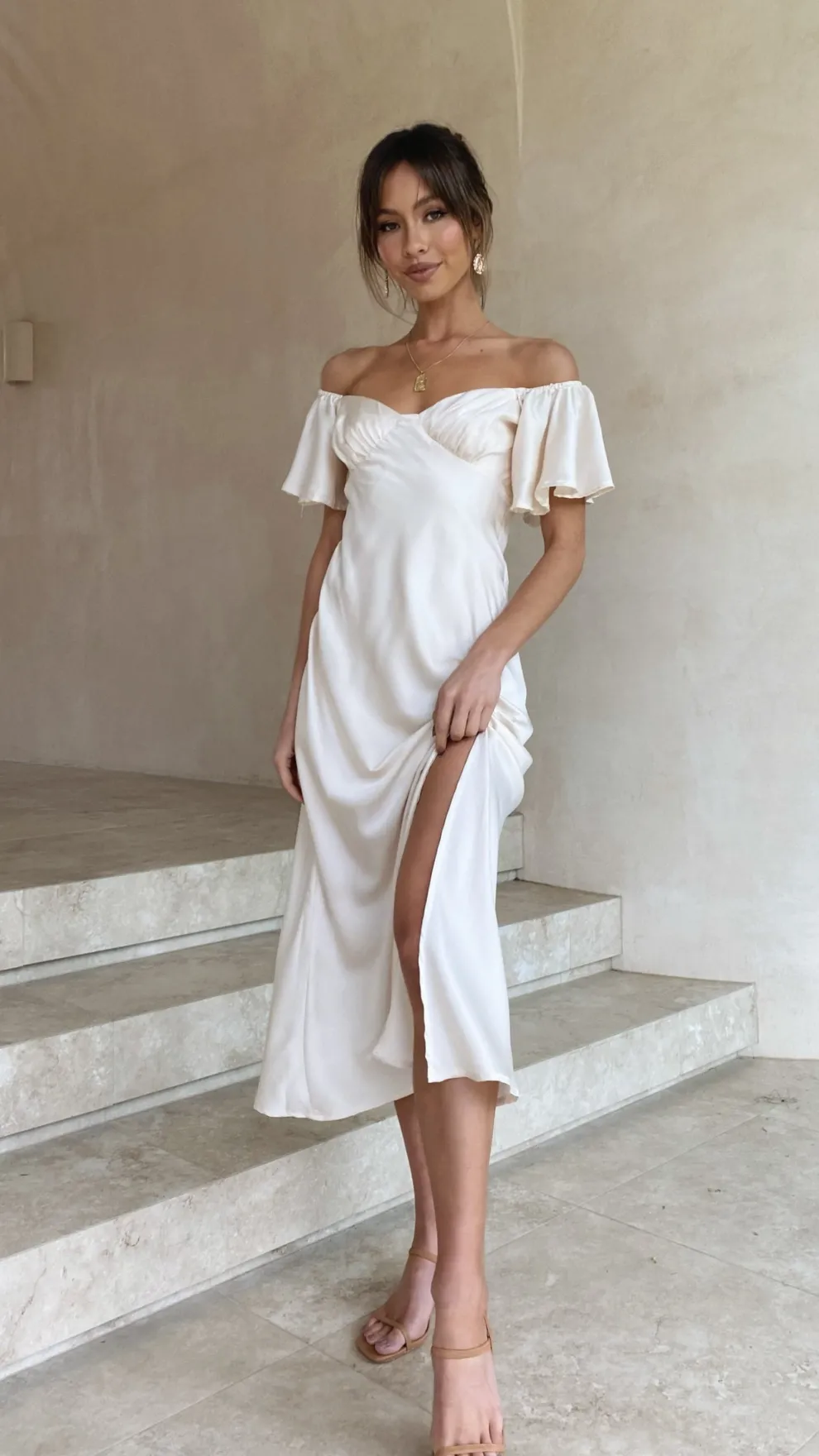 Louisa Midi Dress - Ivory