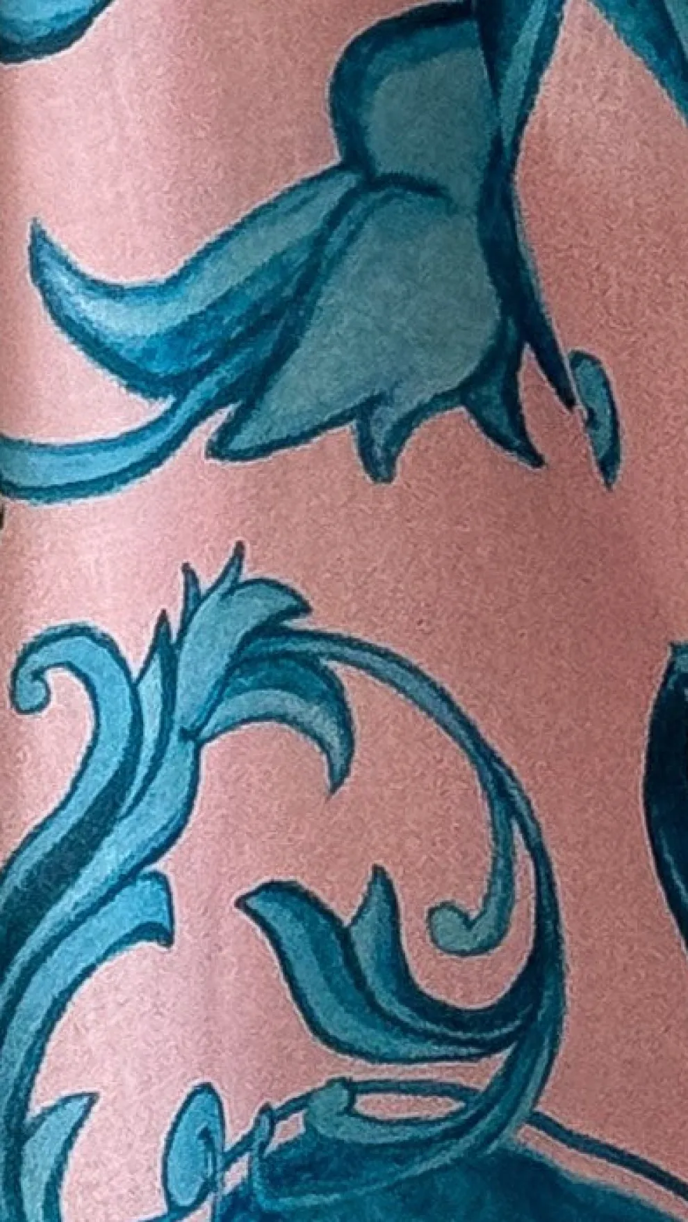 Lucia Long Sleeve Maxi Dress - Aqua/Pink Print