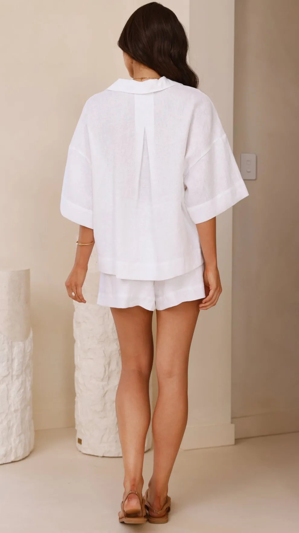 Luna Button Up Shirt - White