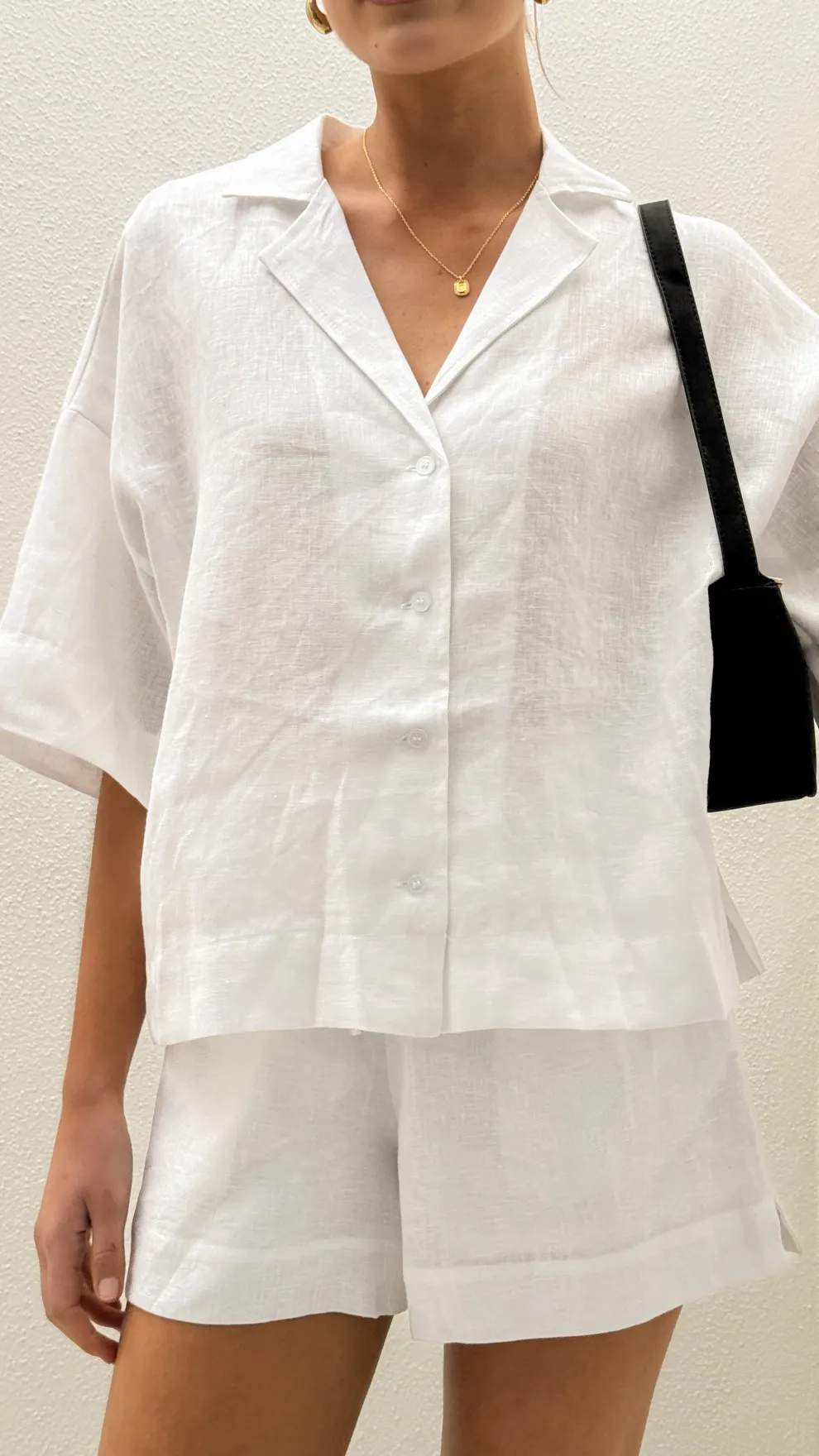 Luna Button Up Shirt - White