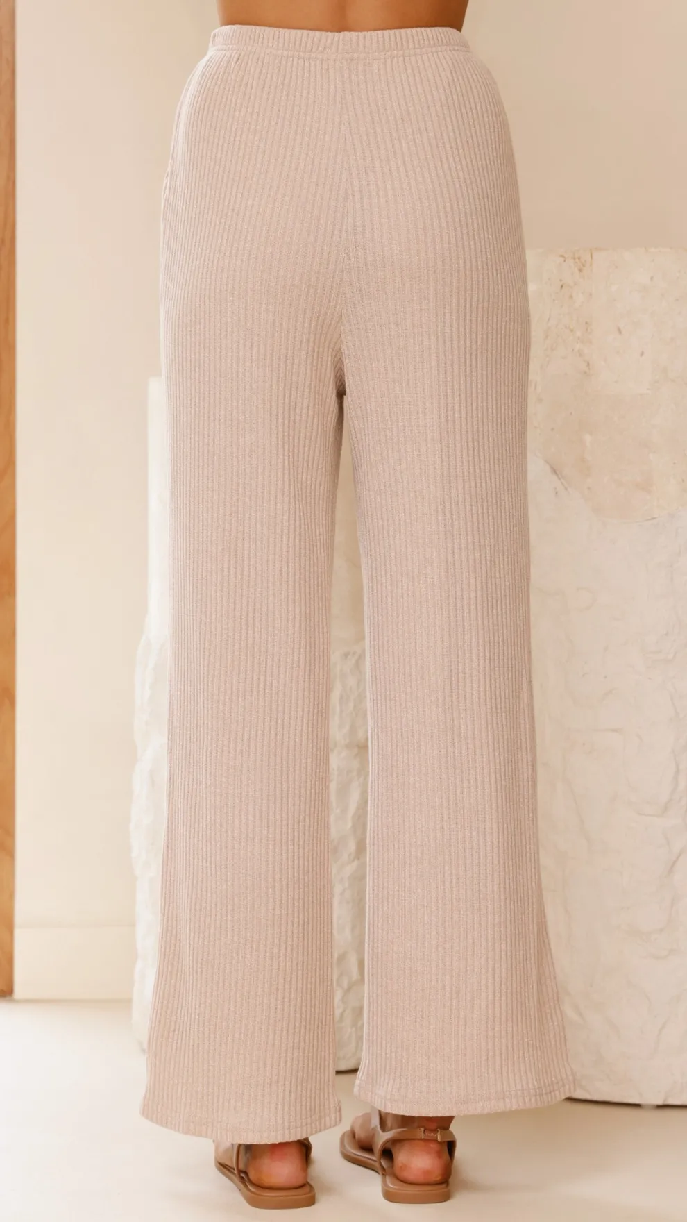 Madian Button Up Shirt and Pants Set - Taupe