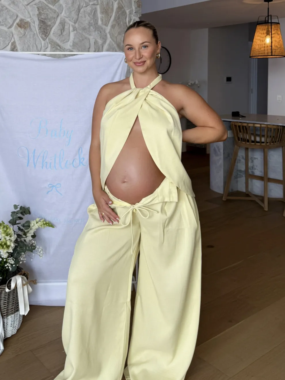 Melinda High Waist Pants - Soft Yellow