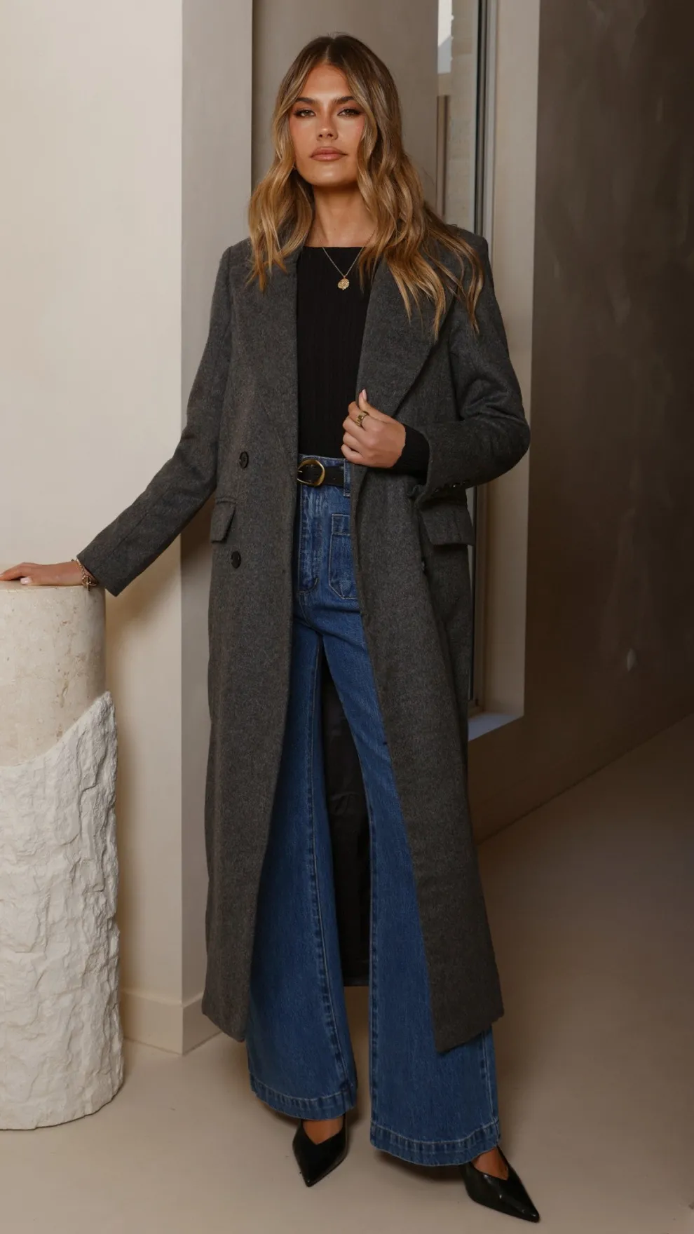 MVN - Lost In New York Coat - Charcoal