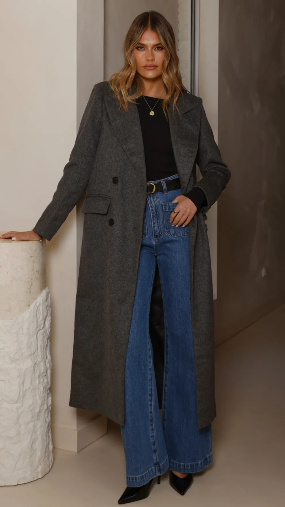 MVN - Lost In New York Coat - Charcoal